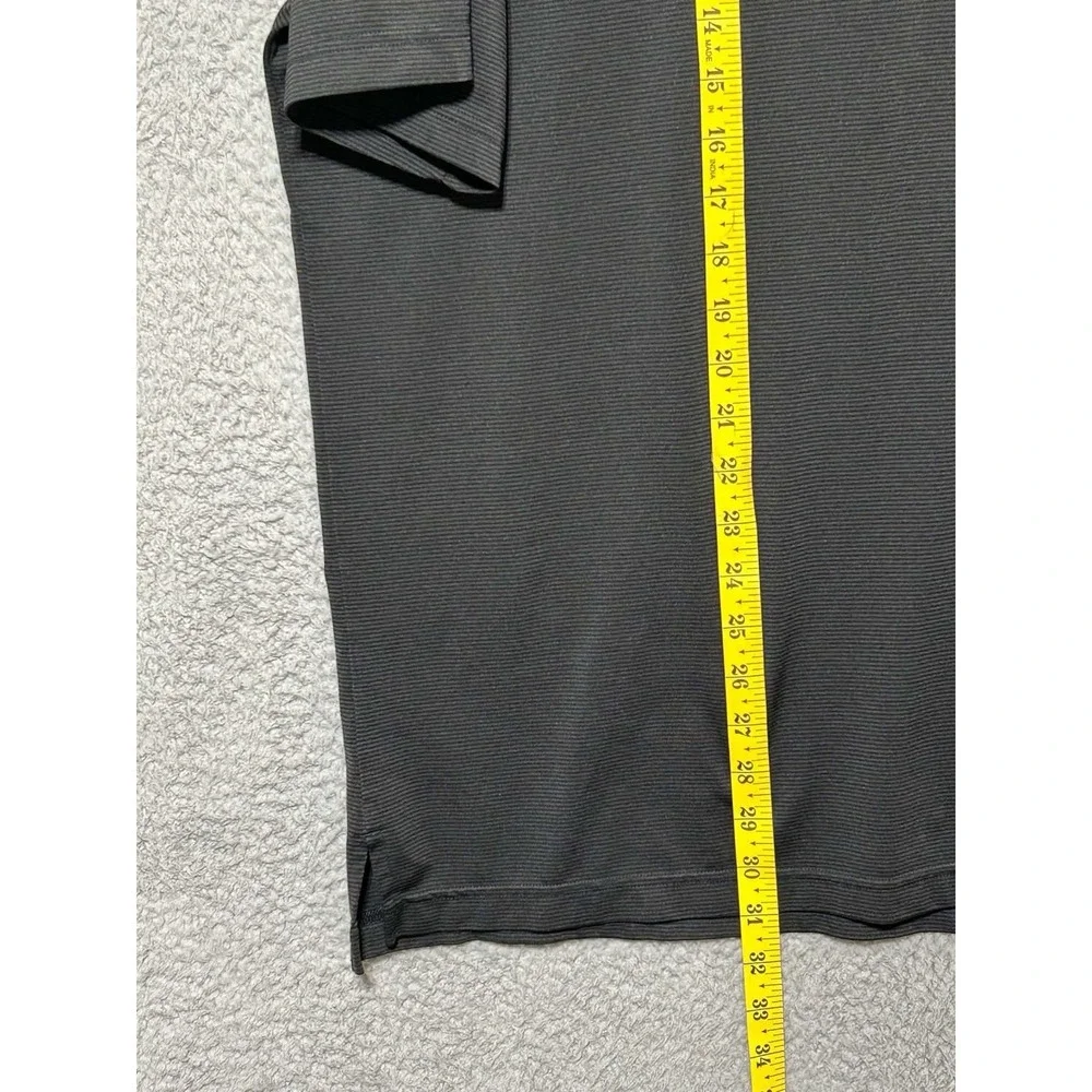 Adidas Golf Polo Shirt Mens XL Black Striped Performance Short Sleeve